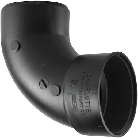 Charlotte Pipe And Foundry 3 In. Hub x Spigot 90 Deg. Sanitary Street ABS Elbow 1/4 Bend ABS 00302  1000HA
